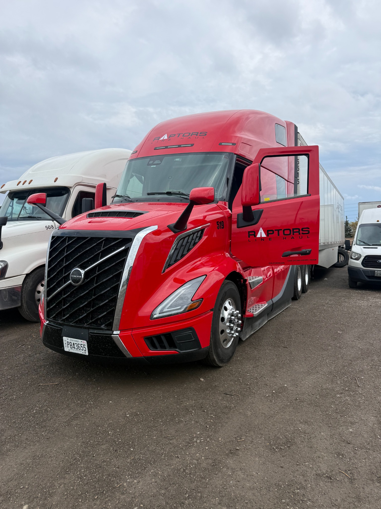 Red truck side